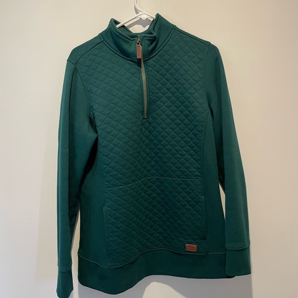LL Bean Quilted Pullover 1/4 Zip Green Size Large Tall - Picture 1 of 5